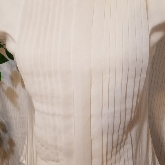 H&M WOMEN'S WHITE CAP SLEEVE BLOUSE TOP MEDIUM - Picture 2 of 7